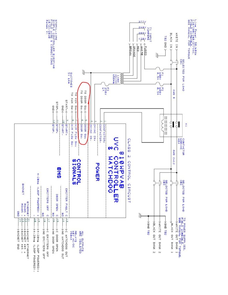 UVC Controller II Wiring Diagram