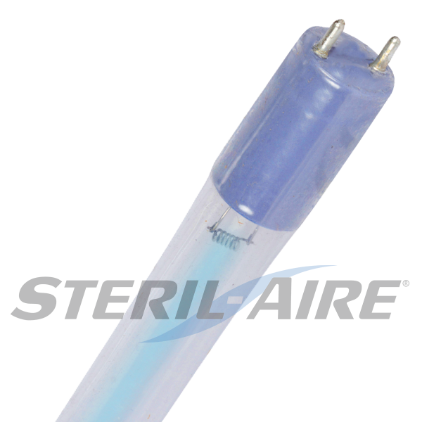 close-up of the double-ended emitter with the sterile aire logo across it